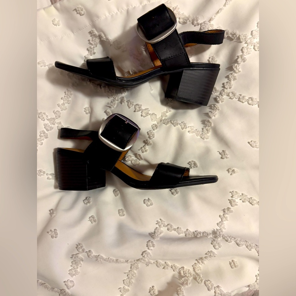 White Mountain block heels.